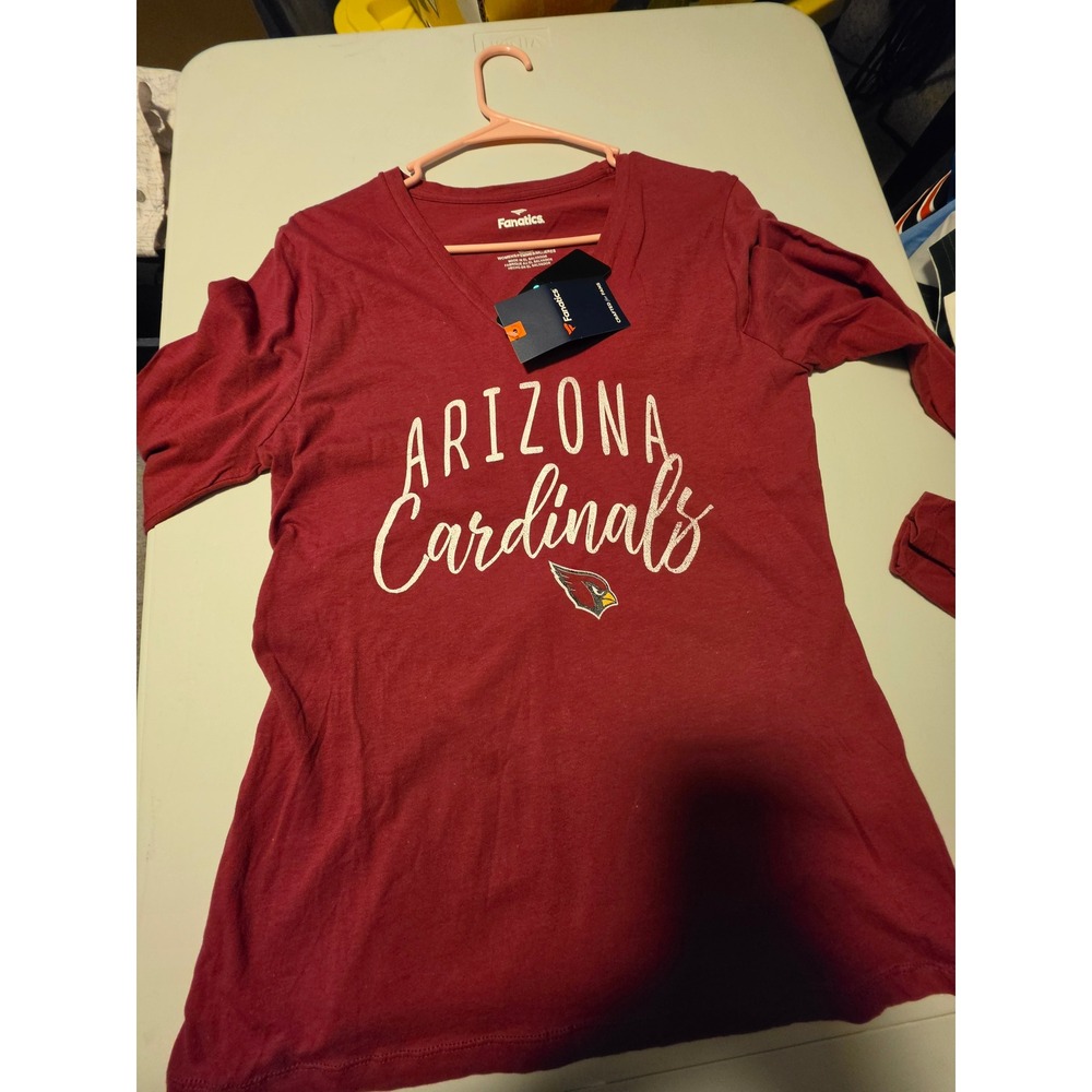 Fanatics NFL Pro Line Arizona Cardinals Womens V-Neck Long Sleeve T-Shirt Red M